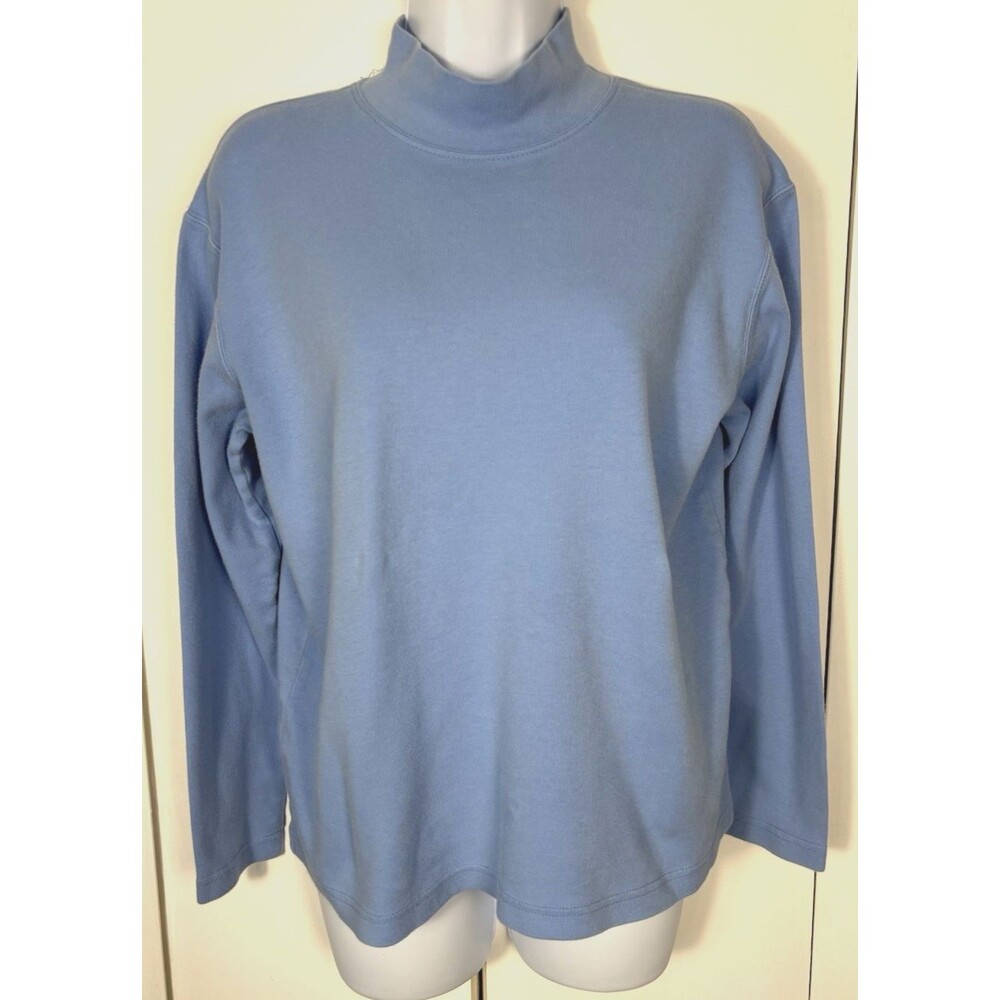 Vintage St. John’s Bay Blue Mock Turtleneck 100% Cotton M